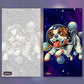 Astro Dog paint by numbers kit, before and after