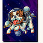 Astro Dog paint by numbers kit on stretched canvas