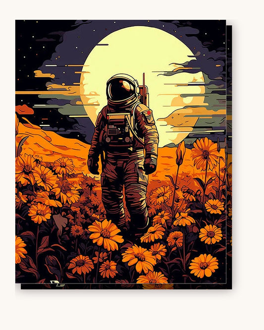 Astronaut's Harvest paint by numbers kit on stretched canvas