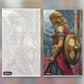Authentic Athena paint by numbers kit, before and after