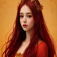 Autumn Muse paint by numbers kit, woman with a crown of autumn flowers