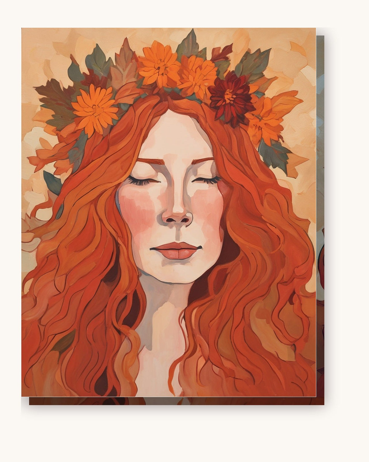 Autumn Muse paint by numbers kit on stretched canvas