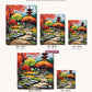 Autumn Pagoda Garden Path canvas sizes from 12 x 12 to 23.5 x 23.5 inches