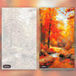 Autumn River Splendor paint by numbers kit, before and after