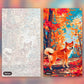 Autumn Shiba paint by numbers kit, before and after