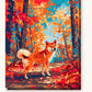 Autumn Shiba paint by numbers kit on stretched canvas
