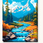 Autumn Whisper River paint by numbers kit on stretched canvas