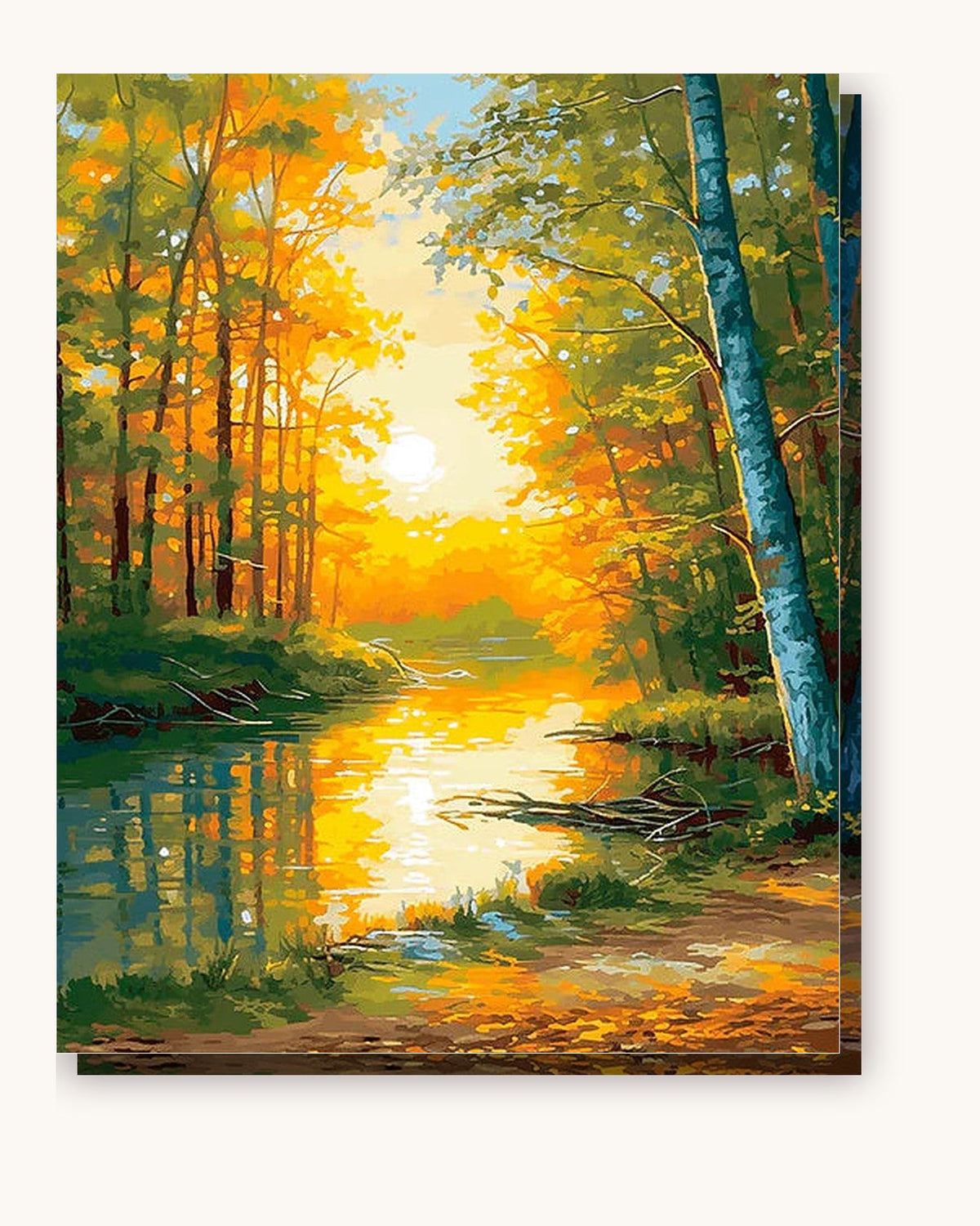 Autumn Glow paint by numbers kit on stretched canvas