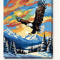 Bald Eagle over the Mountains paint by numbers kit on stretched canvas