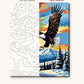 Bald Eagle over the Mountains numbered canvas next to the finished painting