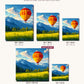 Ballooning Over the Peaks canvas sizes from 12 x 12 to 23.5 x 23.5 inches