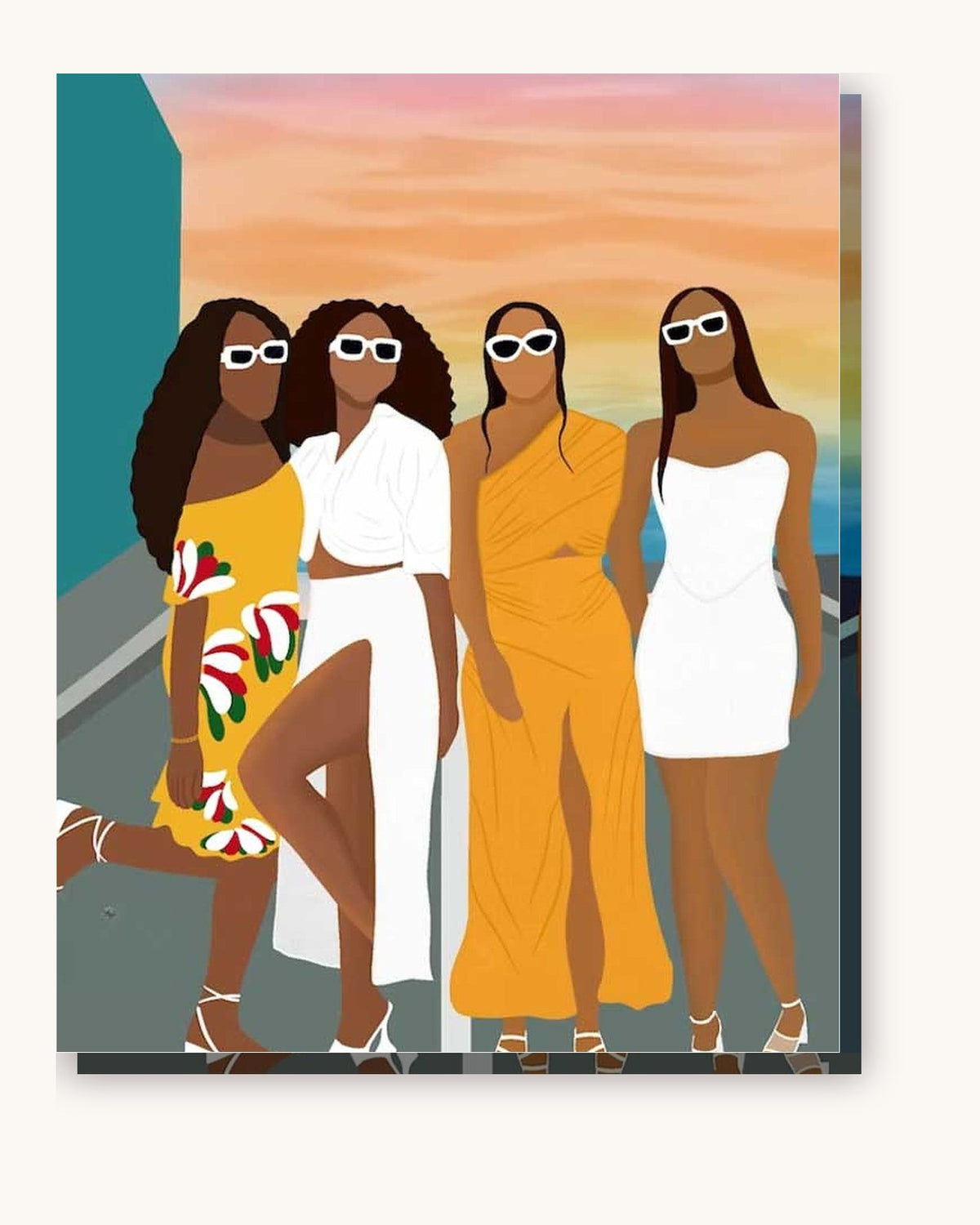 Band of Girls paint by numbers kit on stretched canvas