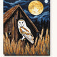 Barn Owl Under the Moon paint by numbers kit on stretched canvas