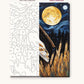 Barn Owl Under the Moon numbered canvas next to the finished painting