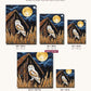 Barn Owl Under the Moon canvas sizes from 12 x 12 to 23.5 x 23.5 inches
