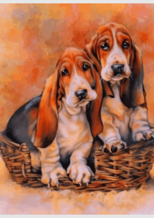 Basset Hound Dogs - Artistry By Numbers