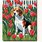 Beagle in the Garden paint by numbers kit on stretched canvas