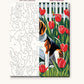 Beagle in the Garden numbered canvas next to the finished painting