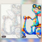Beautiful Frog paint by numbers kit, before and after