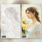 Beauty Queen paint by numbers kit, before and after