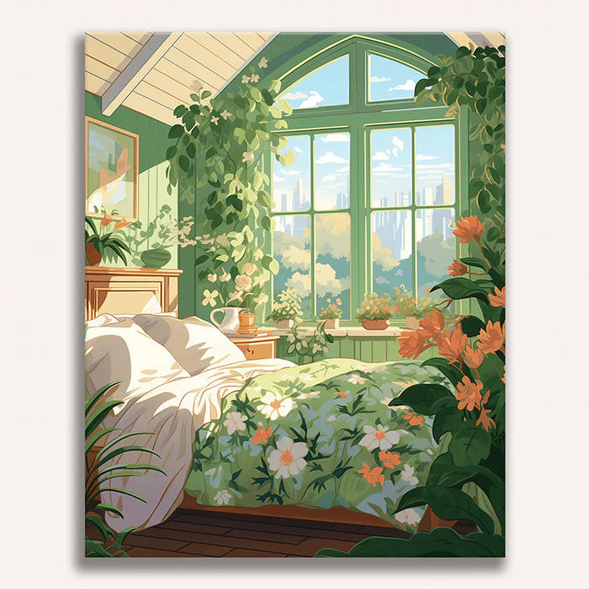 Bedroom Greenery Painting by Numbers Kit