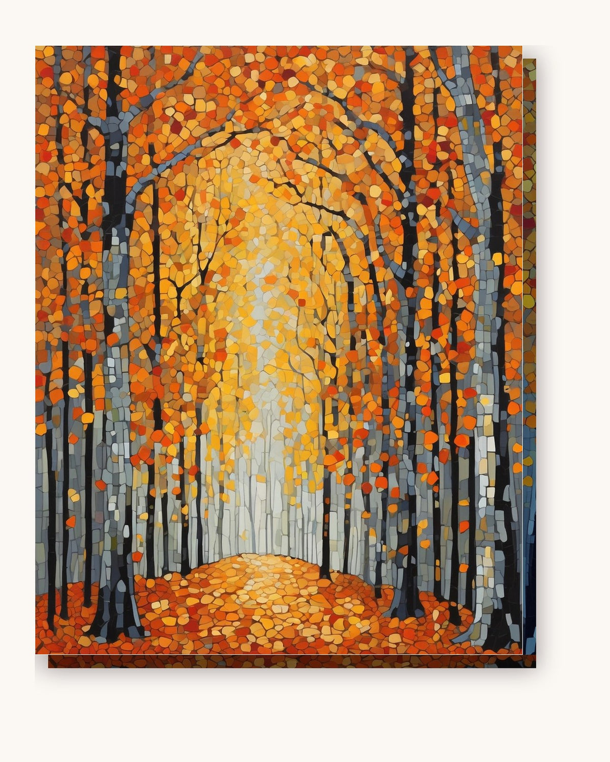 Beech Forest after Klimt paint by numbers kit on stretched canvas
