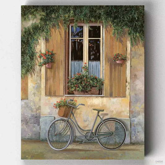 Bicycle with Flowers - Premium Art Collection