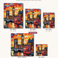 Big Ben and Red London Bus canvas sizes from 12 x 12 to 23.5 x 23.5 inches