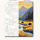 Bison in the Valley numbered canvas next to the finished painting