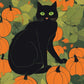 Black Cat Among Pumpkins paint by numbers kit