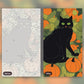 Black Cat Among Pumpkins paint by numbers kit, before and after