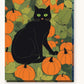 Black Cat Among Pumpkins paint by numbers kit on stretched canvas