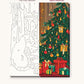 Black Cat by the Christmas Tree numbered canvas next to the finished painting