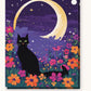 Black Cat under the Crescent Moon paint by numbers kit on stretched canvas