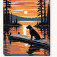 Black Labrador on the Dock paint by numbers kit on stretched canvas