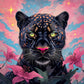 Black Panther With Pink Lilies - Premium Art Kit