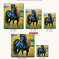 Black Stallion in the Golden Meadow canvas sizes from 12 x 12 to 23.5 x 23.5 inches