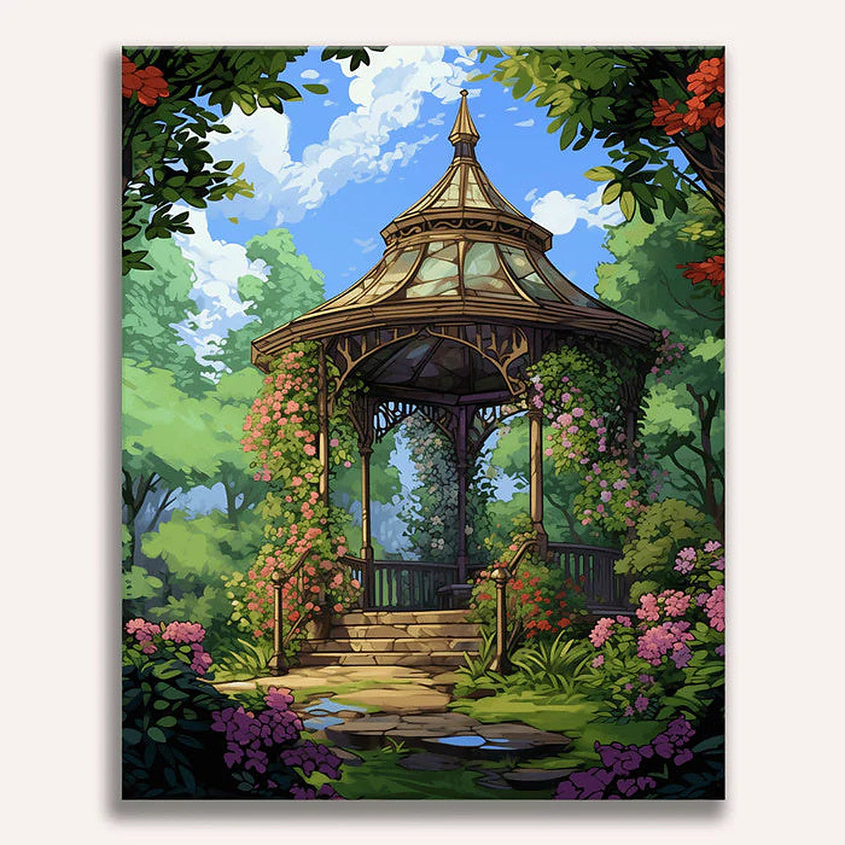 Garden Gazebo Painting by Numbers Premium Kit