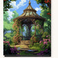 Garden Gazebo paint by numbers kit on stretched canvas