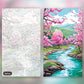 Blossom River Trail paint by numbers kit, before and after