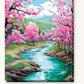 Blossom River Trail paint by numbers kit on stretched canvas