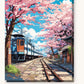 Blossom Station paint by numbers kit on stretched canvas