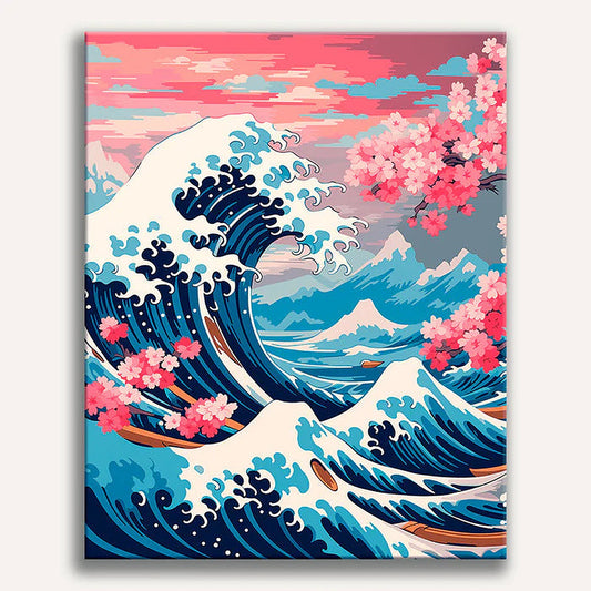 Wave of Flowers Painting by Numbers Premium Kit