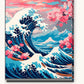 Wave of Flowers paint by numbers kit on stretched canvas