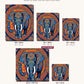 Blue Elephant with Mandala Patterns canvas sizes from 12 x 12 to 23.5 x 23.5 inches