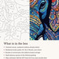 Close-up of the Blue Elephant with Mandala Patterns canvas texture and printed numbers