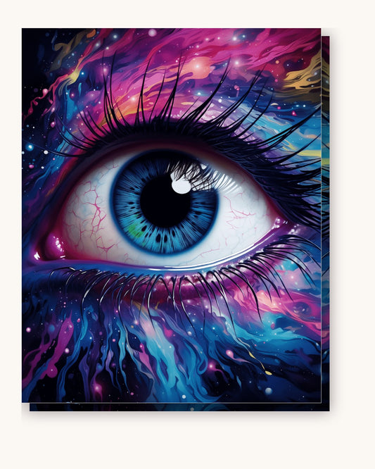 Blue Eye paint by numbers kit on stretched canvas