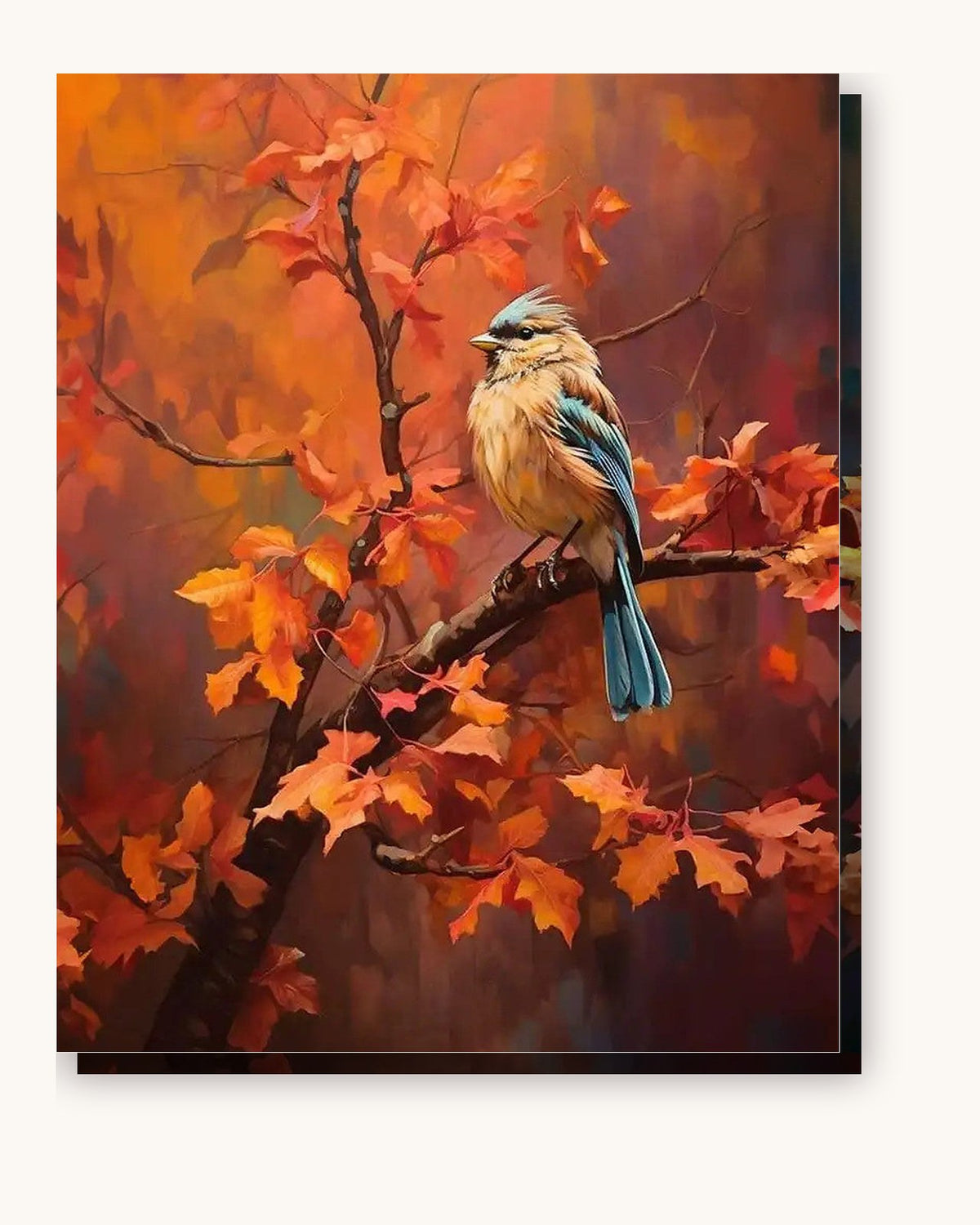 Blue Jay paint by numbers kit on stretched canvas