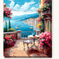 Blue Sky Harbor paint by numbers kit on stretched canvas