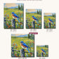 Bluebird on a Fence Post canvas sizes from 12 x 12 to 23.5 x 23.5 inches